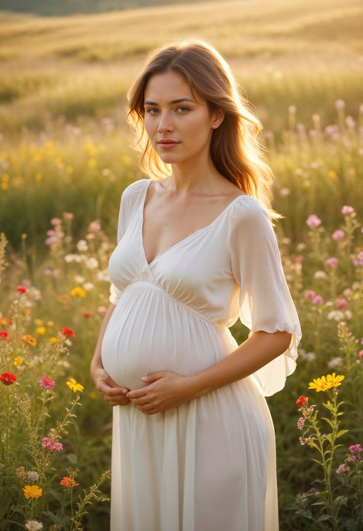 Счастливая беременная женщина